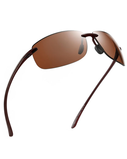 JIM HALO Sport Sunglasses for Men Women TR90 Rimless Frame for Running Fishing Cycling Driving