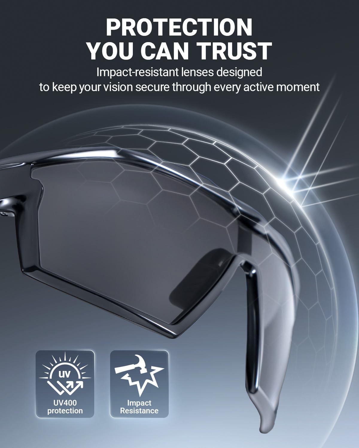 Meeloog Premium Sports Sunglasses for Men Women, Wrap Around UV400 Protection Glasses for Cycling Running Baseball Pickleball