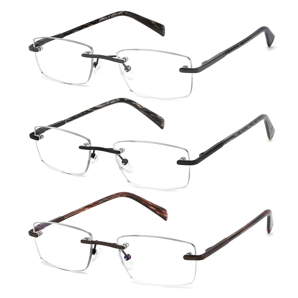 Rimless Blue Light Reading Glasses 3-Pack