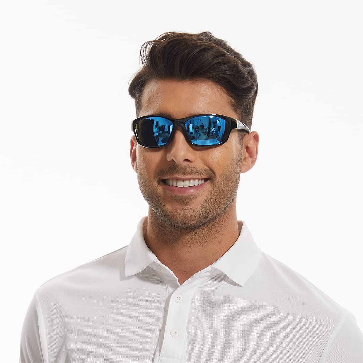 B.N.U.S Corning glass lenses polarized sunglasses for men and women UV400 Protection for Fishing Cycling Driving Italy made