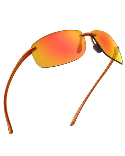 JIM HALO Sport Sunglasses for Men Women TR90 Rimless Frame for Running Fishing Cycling Driving