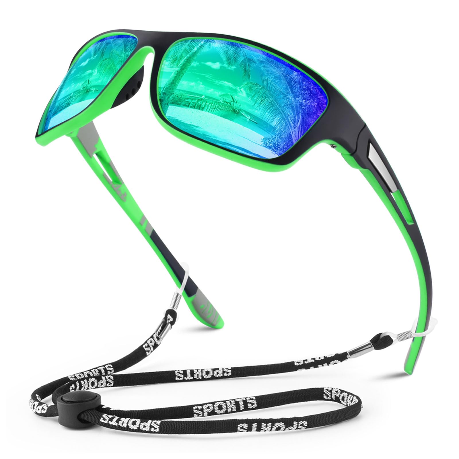 WEAROYO Polarized Sports Sunglasses for Men Women,Fishing Driving Rectangular Goggles UV400 Protection