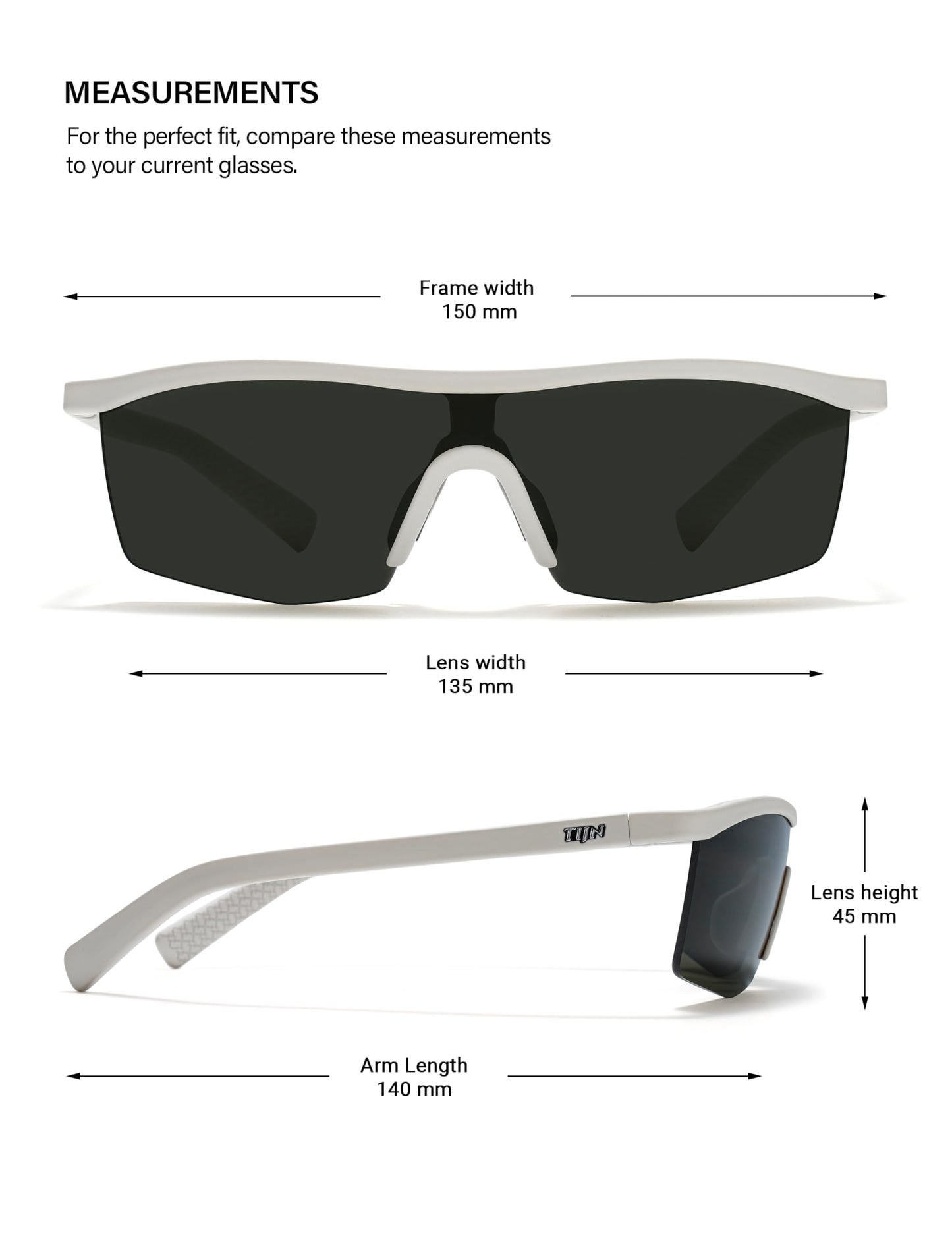 TIJN Anti-Slip Sport Sunglasses Men Women,UV400 Running Baseball Cycling Golf Hiking Fishing Wrap Around Outdoor Glasses