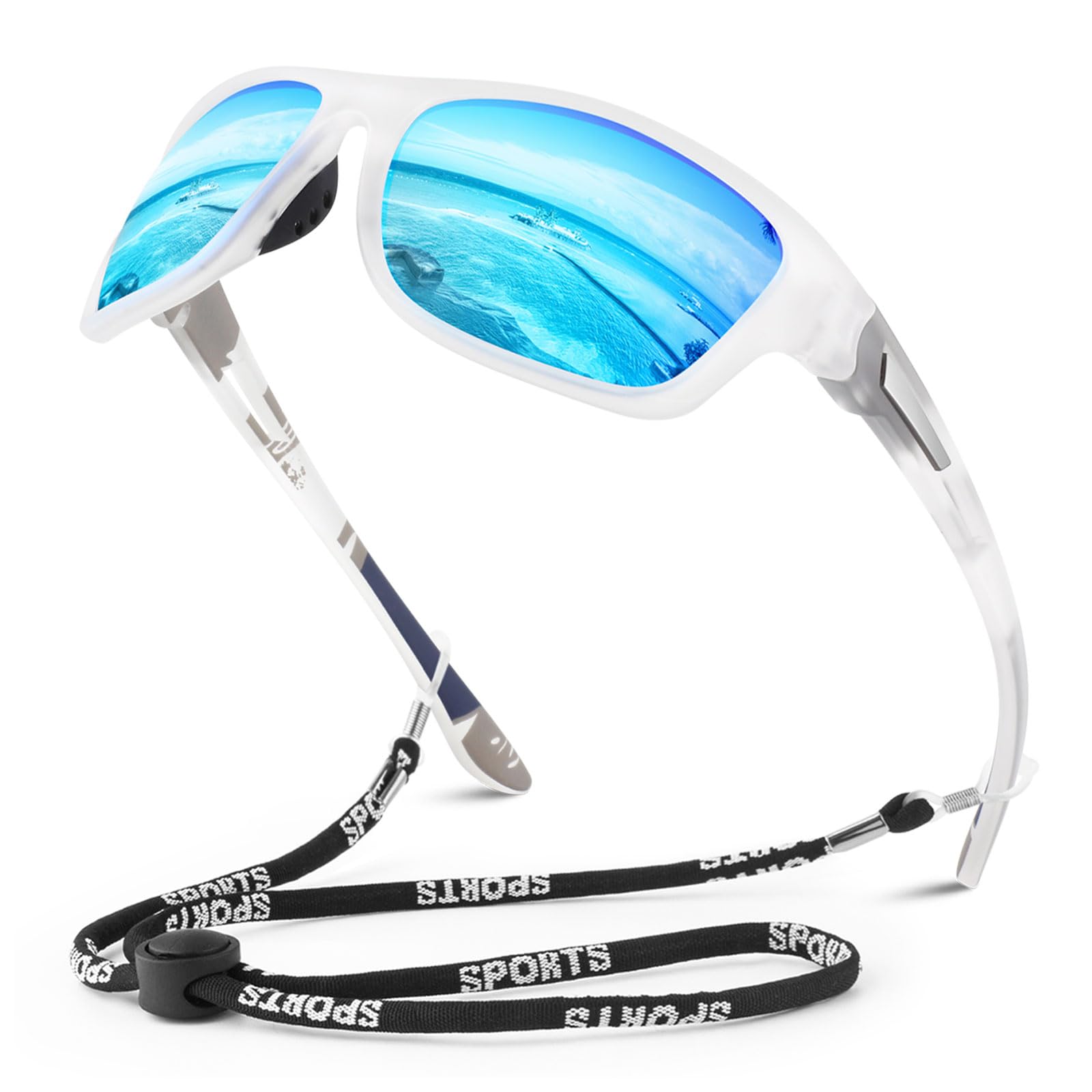 WEAROYO Polarized Sports Sunglasses for Men Women,Fishing Driving Rectangular Goggles UV400 Protection