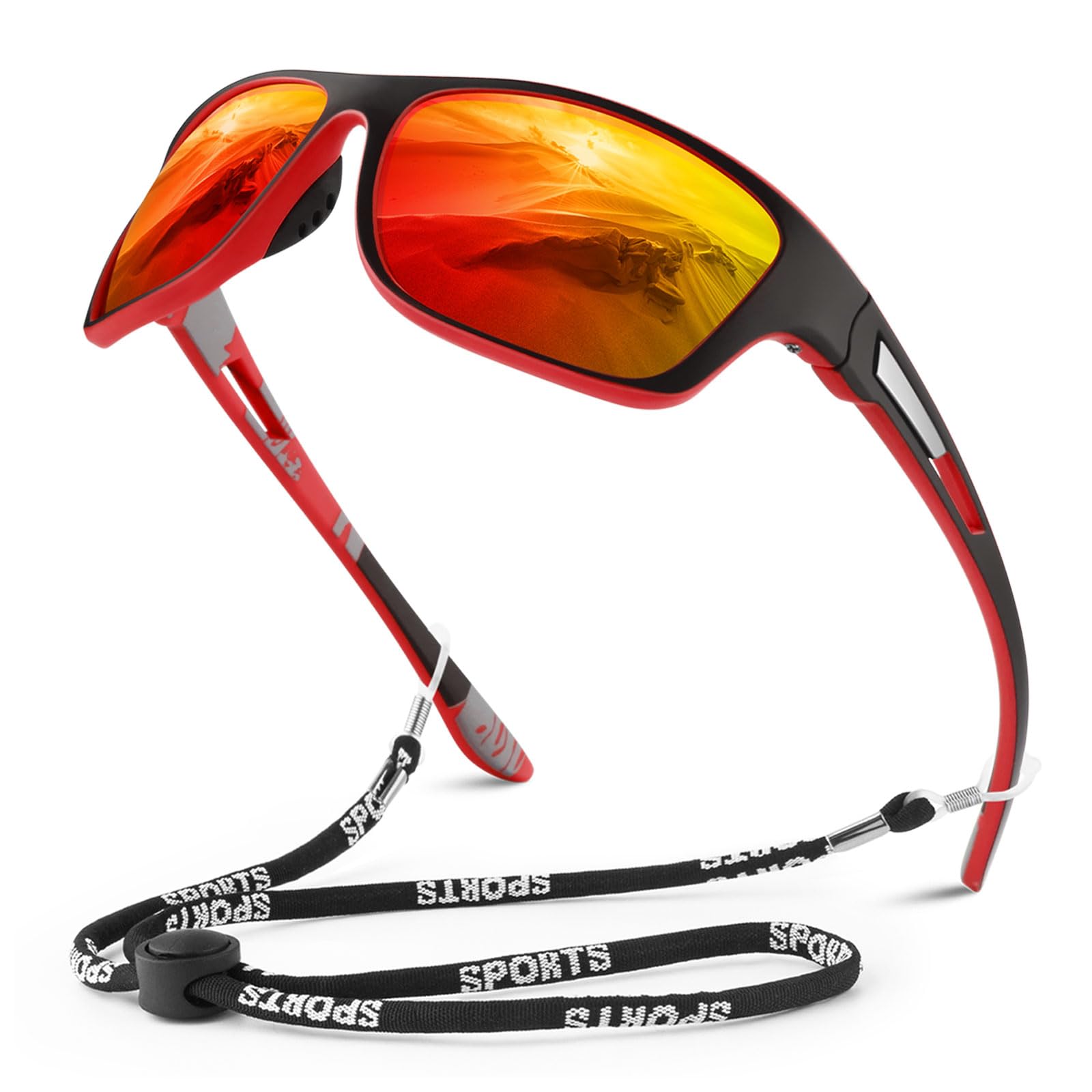 WEAROYO Polarized Sports Sunglasses for Men Women,Fishing Driving Rectangular Goggles UV400 Protection