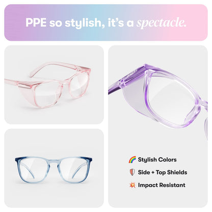 Stoggles - Official - Square - Z87.1 Certified Safety Glasses - Anti-Fog - Blue Light Blocking