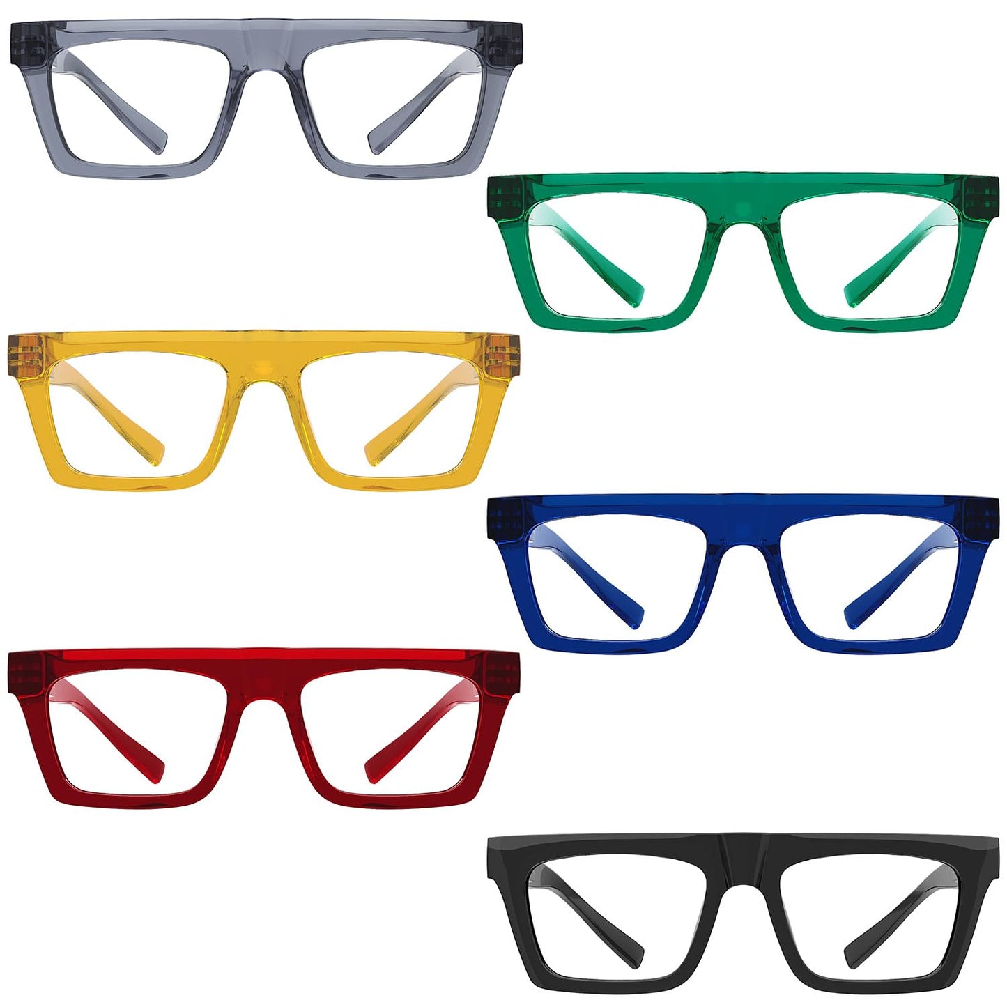 Eyekepper 6 Pack Metalless Screwless Spring Hinges Blue Light Blocking Reading Glasses for Women and Men Computer Readers