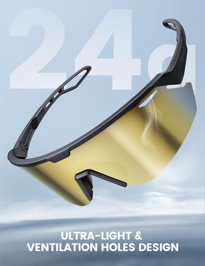 Lamicall 24g Polarized Sports Sunglasses for Men Women - UV400 Protection Sun Glasses for Baseball Running Cycling Fishing