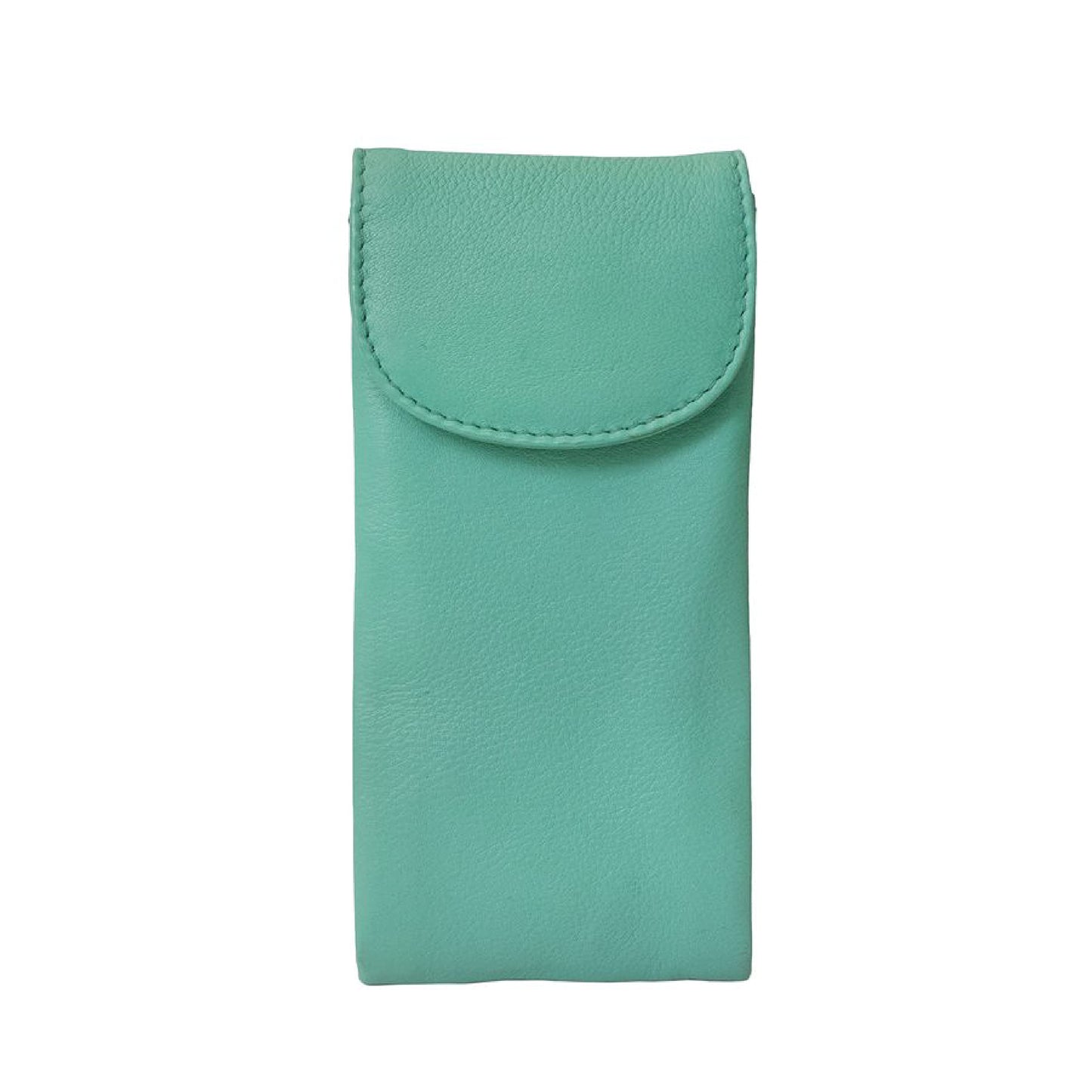 ili New York Double Flap Leather Eyeglass Case, Soft 2-in-1 Dual Glasses Pouch for Sunglasses and Reading Glasses