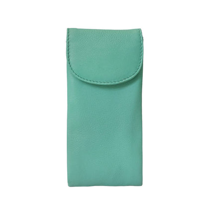 ili New York Double Flap Leather Eyeglass Case, Soft 2-in-1 Dual Glasses Pouch for Sunglasses and Reading Glasses