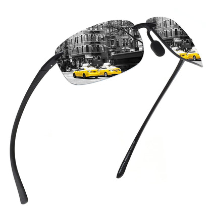 JIM HALO Sport Sunglasses for Men Women TR90 Rimless Frame for Running Fishing Cycling Driving