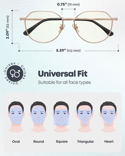 Prospek Blue Light Blocking Glasses – Clear Lens for Office&Work, Yellow/Amber Lens - Evening Use, Reduce Eye Strain, Unisex