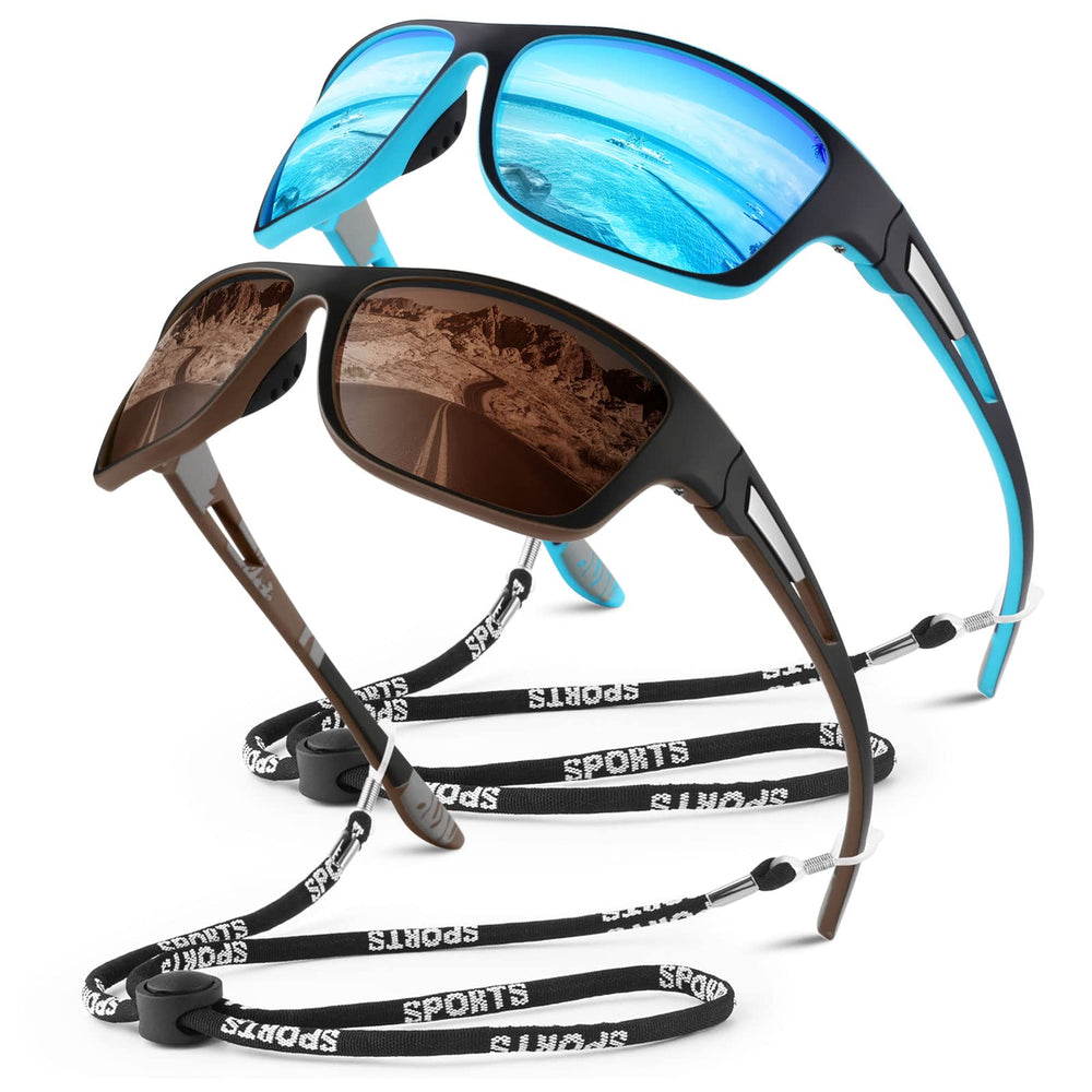 Polarized Rectangular UV400 Sport Sunglasses