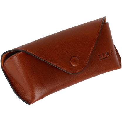 Time Resistance Leather Glasses Case - Hard Shell Leather Eyewear Holder – Sunglasses Case Handmade in Italy