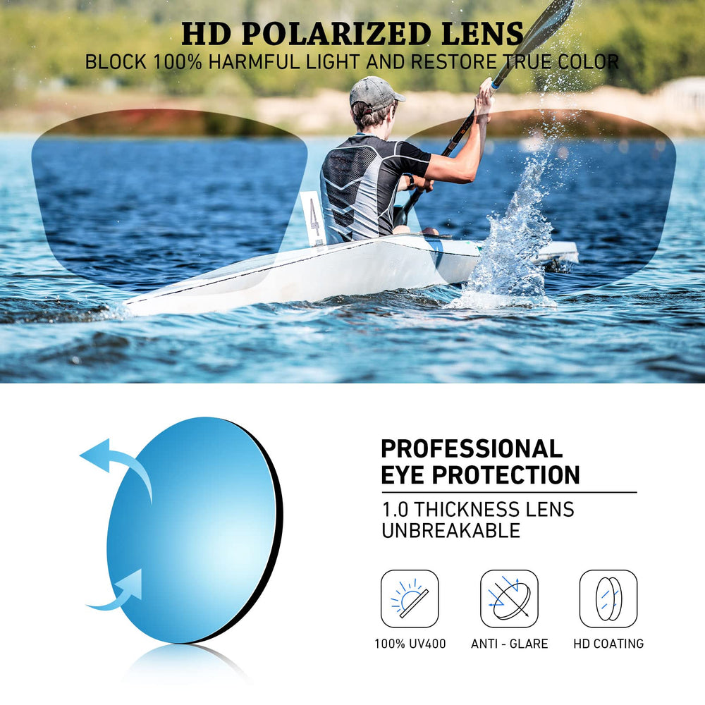 Polarized Rectangular UV400 Sport Sunglasses