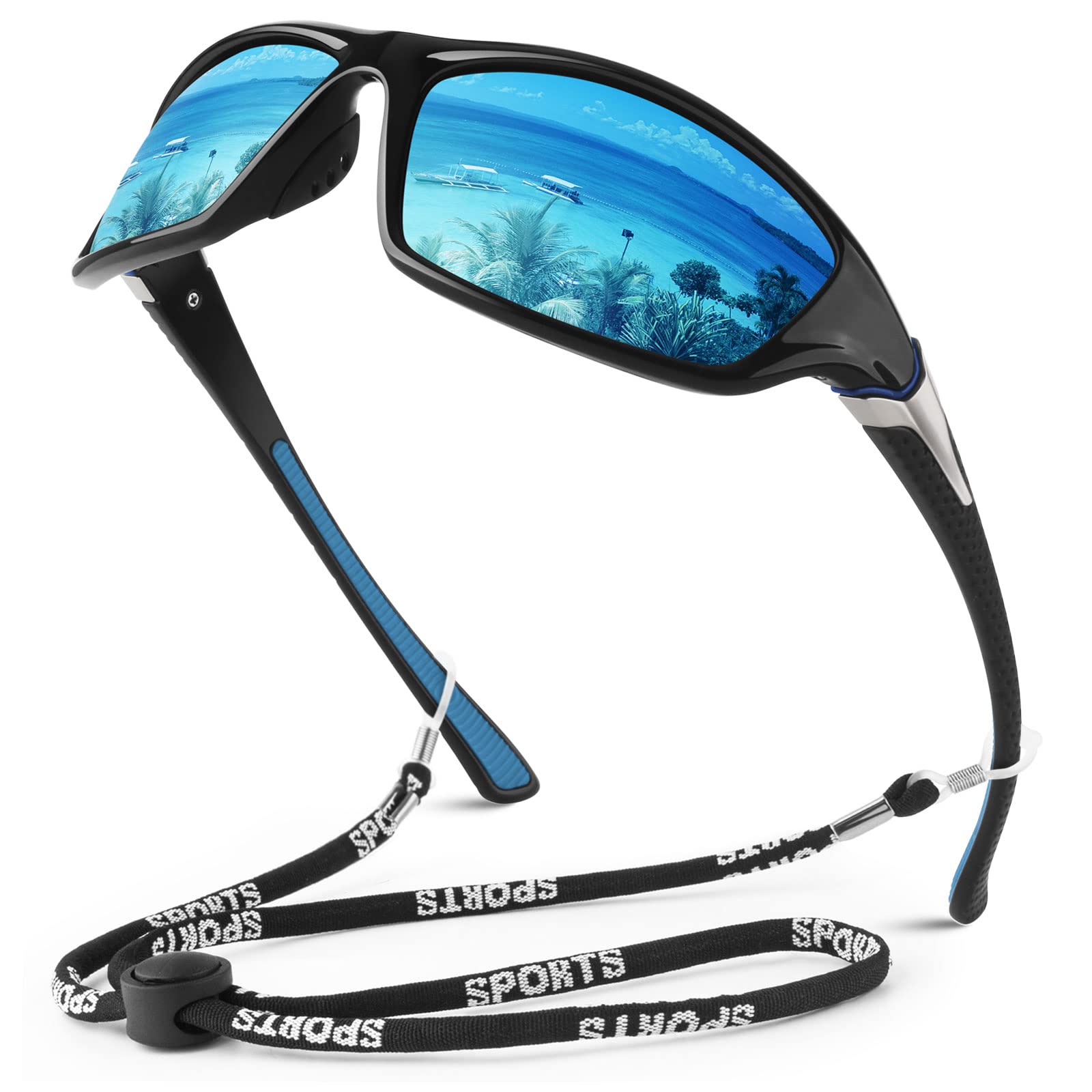 WEAROYO Polarized Sports Sunglasses for Men Women,Fishing Driving Rectangular Goggles UV400 Protection
