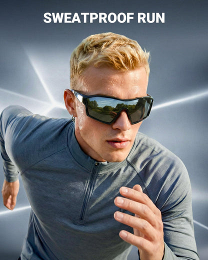 Meeloog Premium Sports Sunglasses for Men Women, Wrap Around UV400 Protection Glasses for Cycling Running Baseball Pickleball