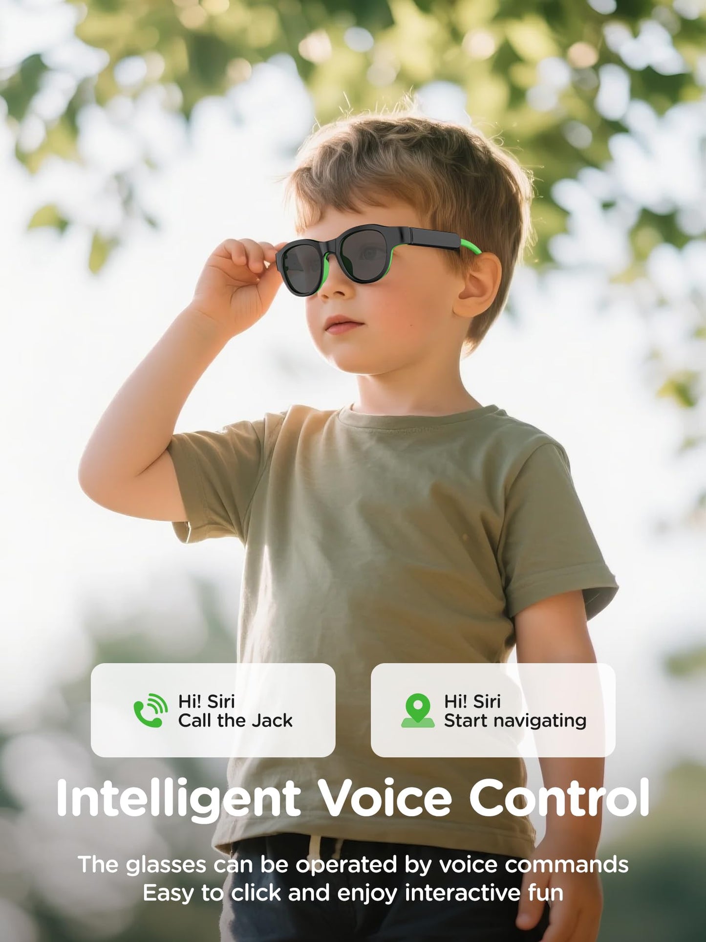 XIYANGYANG Kids Blue Light Glasses with Bluetooth Audio,Smart glasses,RGB 7-color light, Kids Smart Glasses Gifts