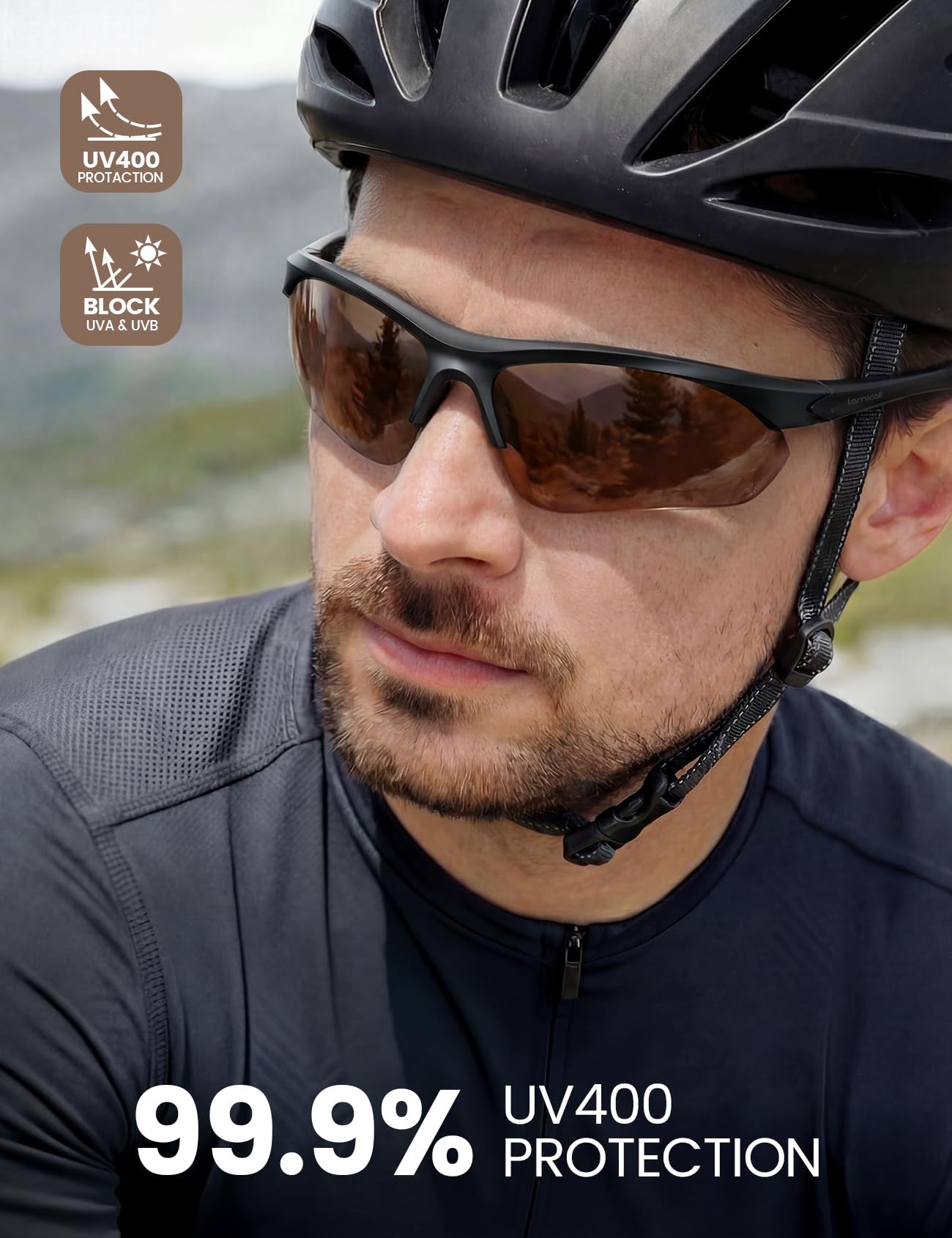 Lamicall 22g Polarized Sports Sunglasses for Men Women - UV400 Protection Sun Glasses for Running Cycling Baseball Driving