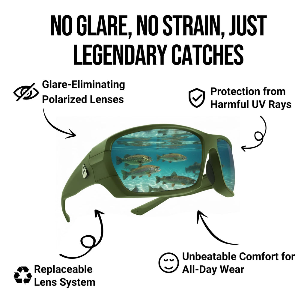 Fishing Glasses Pro Kit - Polarized Sunglasses With 4 Lenses for Clear Visibility in Offshore & Shallow Water