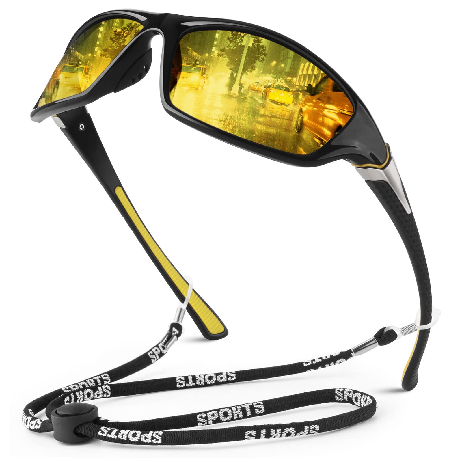 WEAROYO Polarized Sports Sunglasses for Men Women,Fishing Driving Rectangular Goggles UV400 Protection