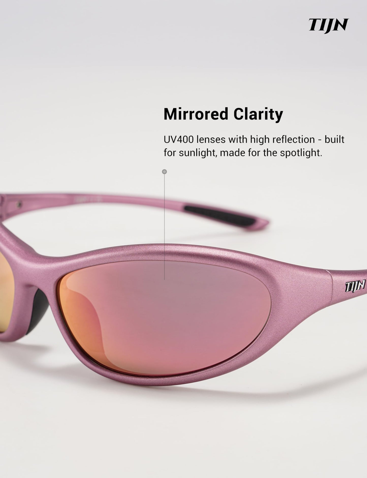 TIJN Sports Sunglasses for Men Women UV400 Wraparound Cycling Running Golf Motorcycle Glasses, Wide Fit Outdoor Shades, Vanta