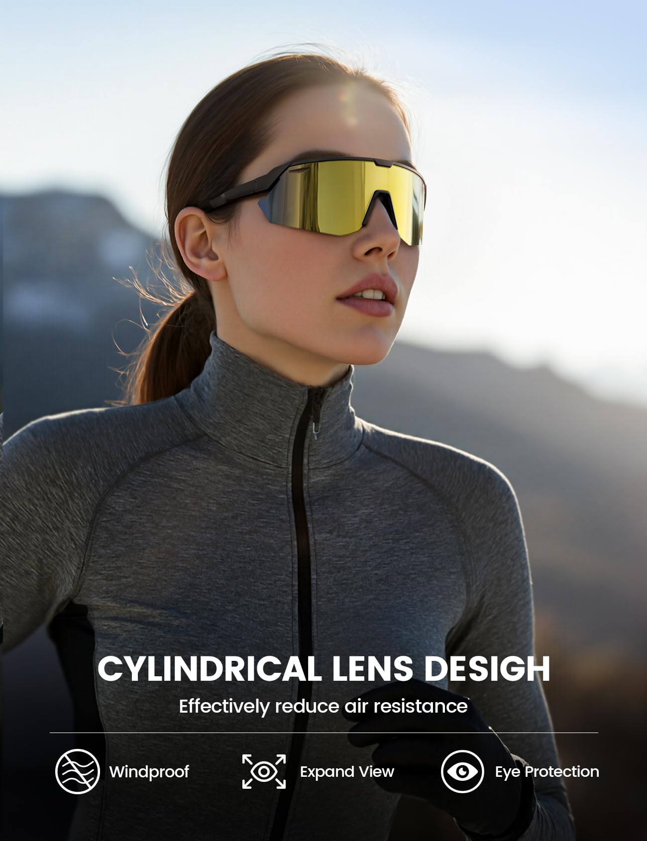 Lamicall 24g Polarized Sports Sunglasses for Men Women - UV400 Protection Sun Glasses for Baseball Running Cycling Fishing