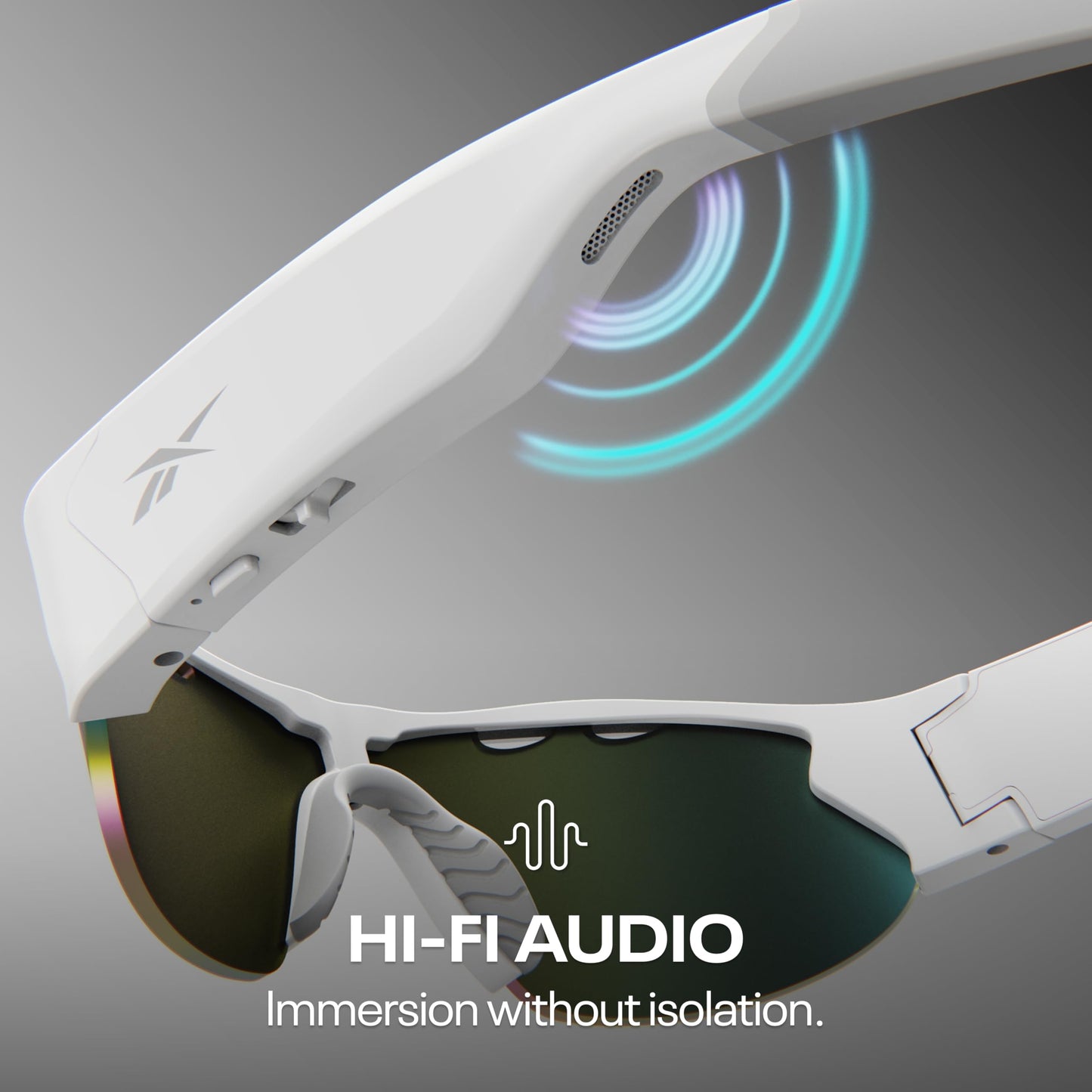 Reebok Smart Audio Sunglasses, HiFi Bluetooth Sport Glasses with UV Protection, Polarized Lenses, Unisex - Powered by Lucyd