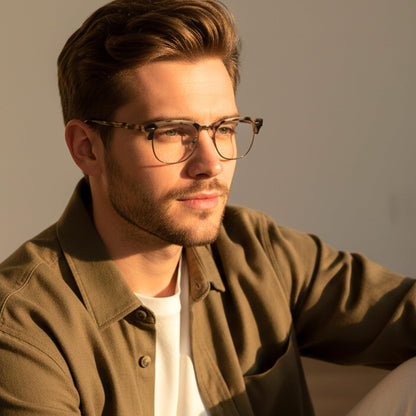 2SeeLife Premium Half Rim Reading Glasses Women & Men - Fits all Face Shapes, Metal & Sturdy Readers, Spring Hinges