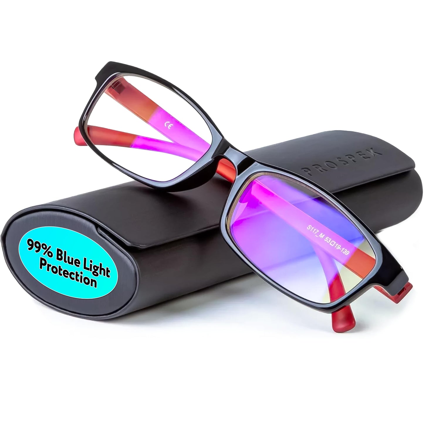 Prospek Blue Light Glasses Reading for Men and Women, For Computer Use, Blue Light Protection, Clear Lens 0 to +3.0 Diopters