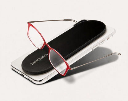 Always With You by ThinOptics Reading Glasses with Slim Case – Readers Attach to Your Phone, Tablet, or Fit in Your Pocket