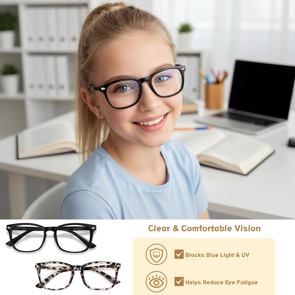 Kids Blue Light Blocking Glasses 2-Pack Set