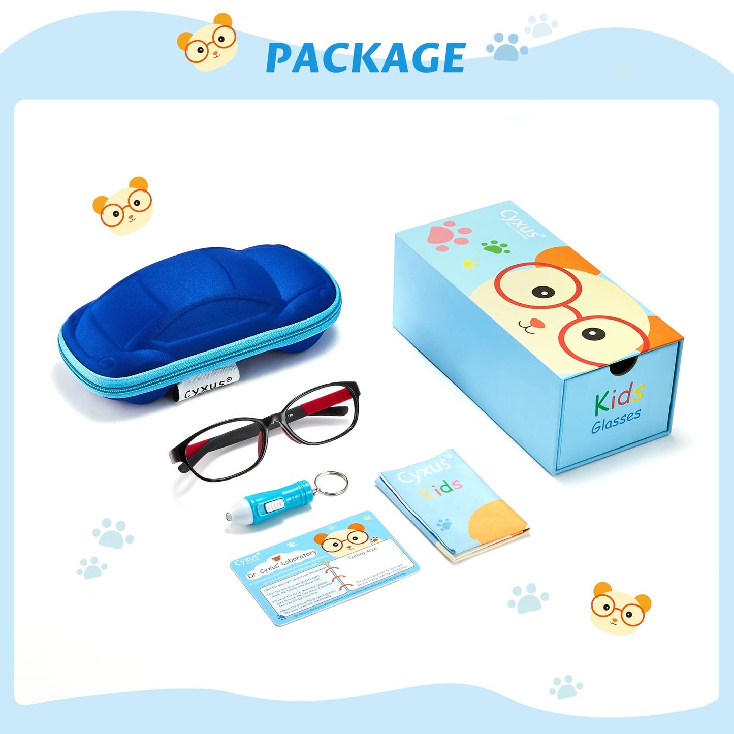 Cyxus Kids Blue Light Blocking Glasses Computer Game Spring Hinges Eyeglasses for Boys Girls Age 6-15