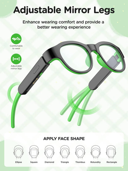 XIYANGYANG Kids Blue Light Glasses with Bluetooth Audio,Smart glasses,RGB 7-color light, Kids Smart Glasses Gifts
