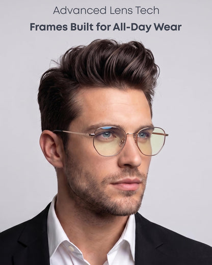Prospek Blue Light Blocking Glasses – Clear Lens for Office&Work, Yellow/Amber Lens - Evening Use, Reduce Eye Strain, Unisex