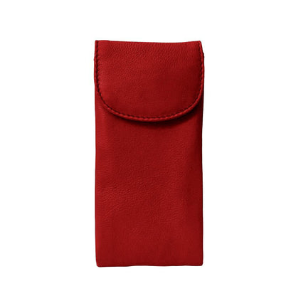 ili New York Double Flap Leather Eyeglass Case, Soft 2-in-1 Dual Glasses Pouch for Sunglasses and Reading Glasses