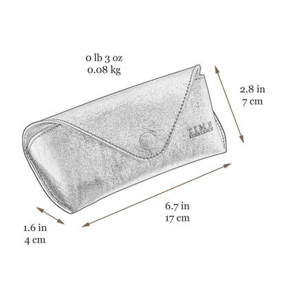 Time Resistance Leather Glasses Case - Hard Shell Leather Eyewear Holder – Sunglasses Case Handmade in Italy
