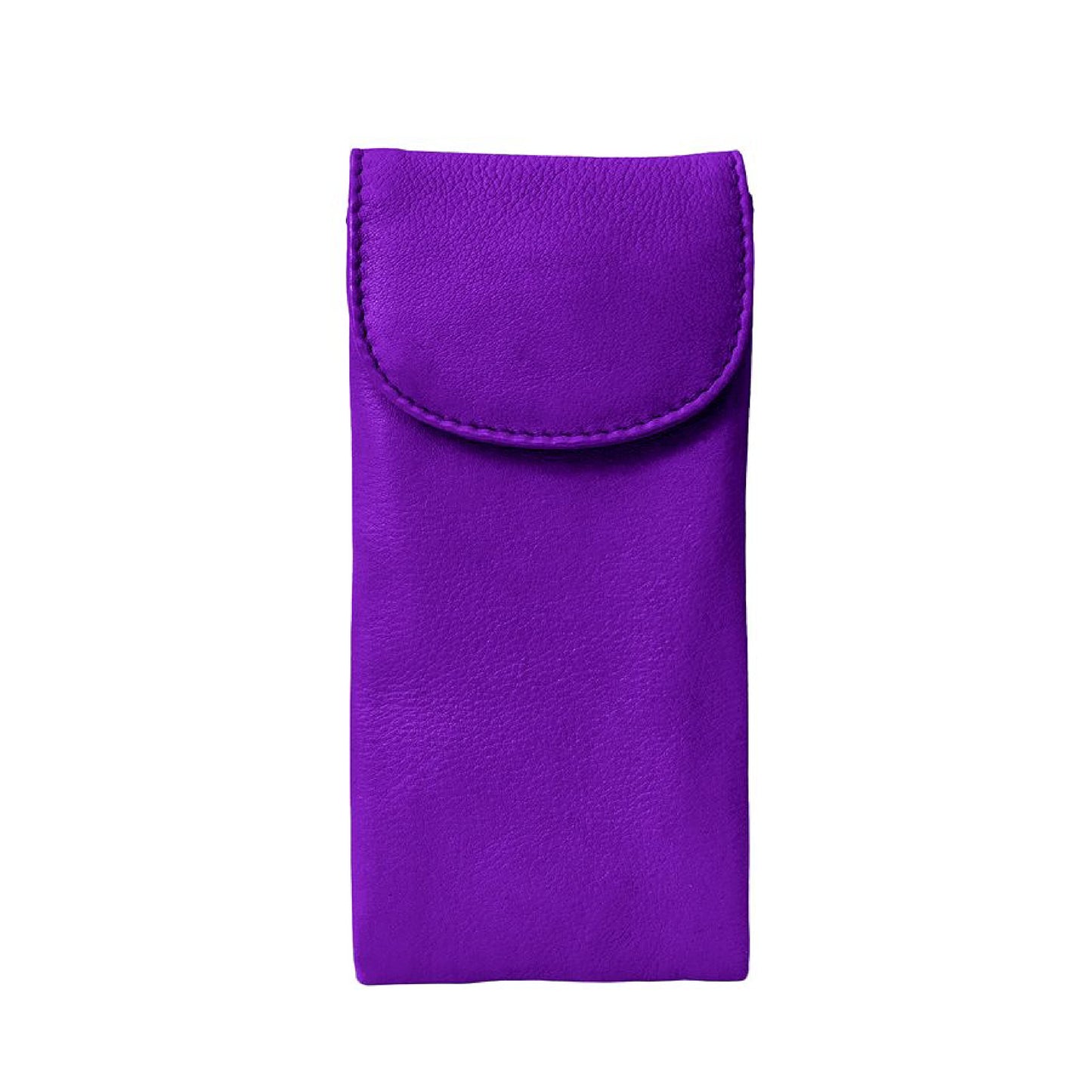 ili New York Double Flap Leather Eyeglass Case, Soft 2-in-1 Dual Glasses Pouch for Sunglasses and Reading Glasses