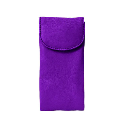 ili New York Double Flap Leather Eyeglass Case, Soft 2-in-1 Dual Glasses Pouch for Sunglasses and Reading Glasses