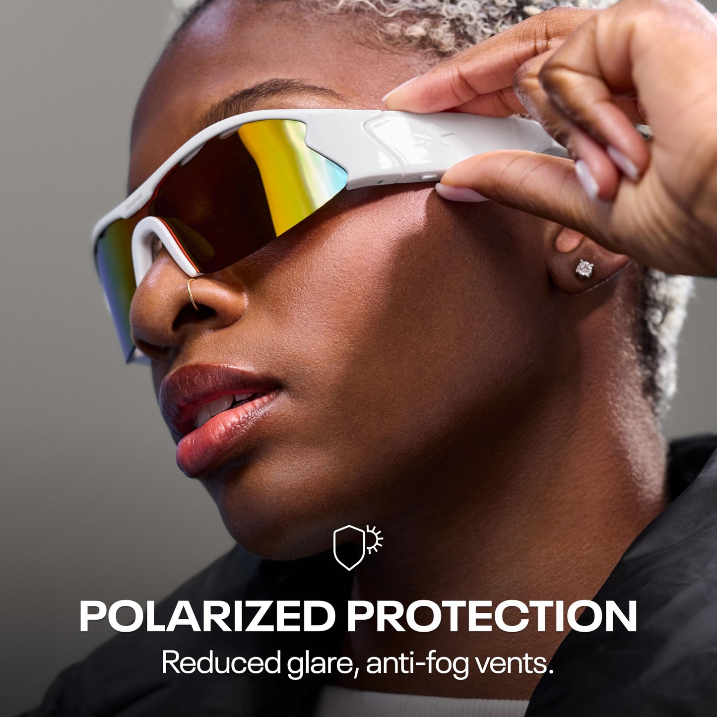 Reebok Smart Audio Sunglasses, HiFi Bluetooth Sport Glasses with UV Protection, Polarized Lenses, Unisex - Powered by Lucyd