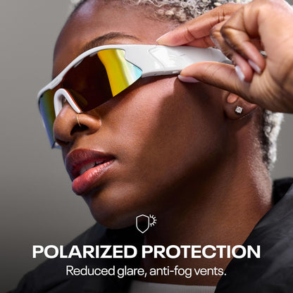 Reebok Smart Audio Sunglasses, HiFi Bluetooth Sport Glasses with UV Protection, Polarized Lenses, Unisex - Powered by Lucyd