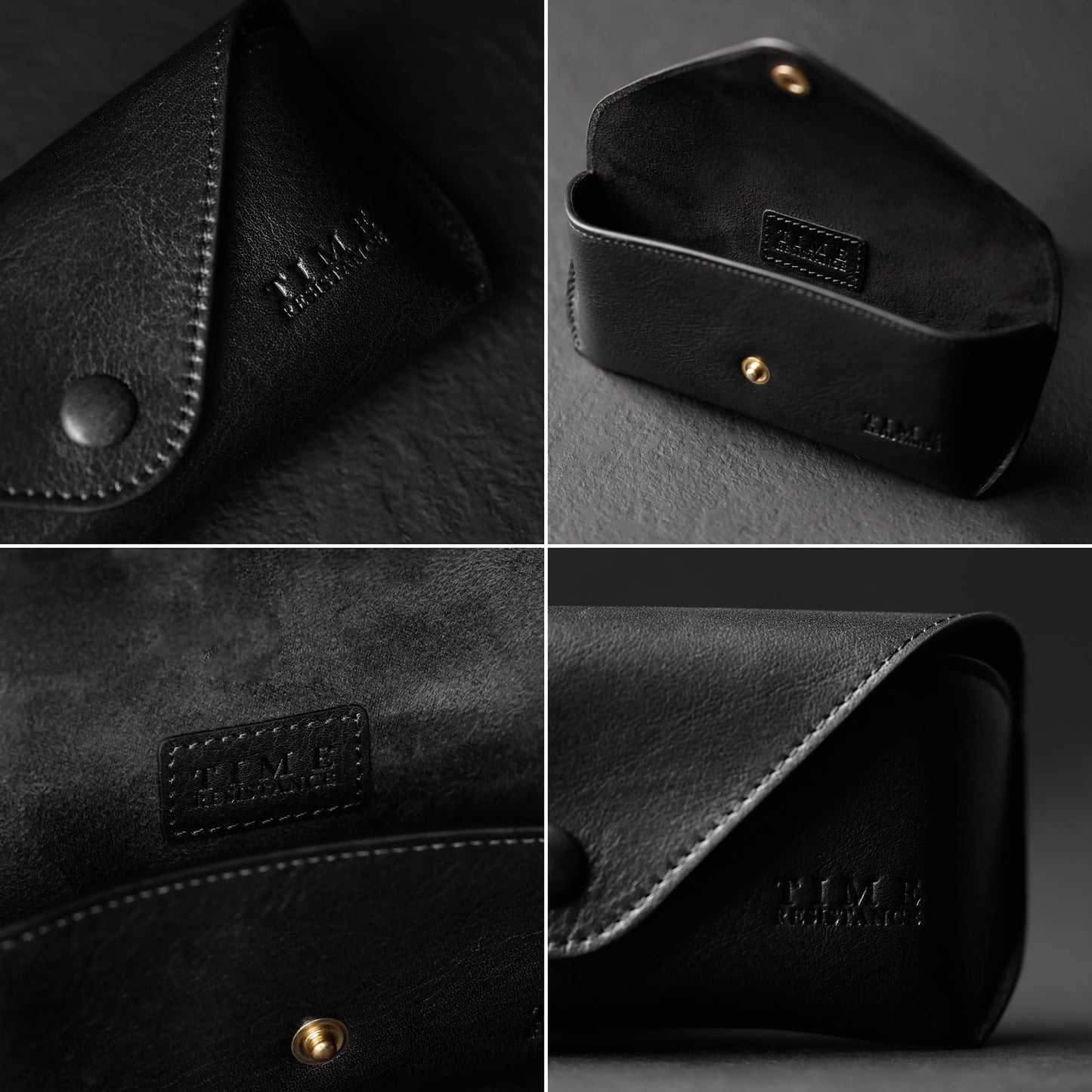 Time Resistance Leather Glasses Case - Hard Shell Leather Eyewear Holder – Sunglasses Case Handmade in Italy