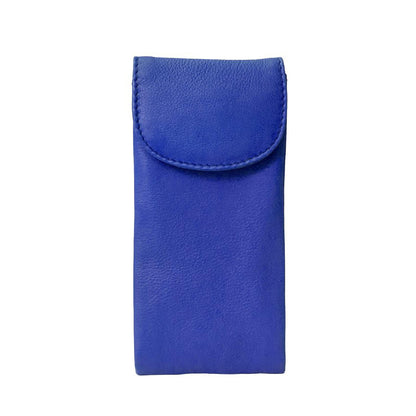 ili New York Double Flap Leather Eyeglass Case, Soft 2-in-1 Dual Glasses Pouch for Sunglasses and Reading Glasses