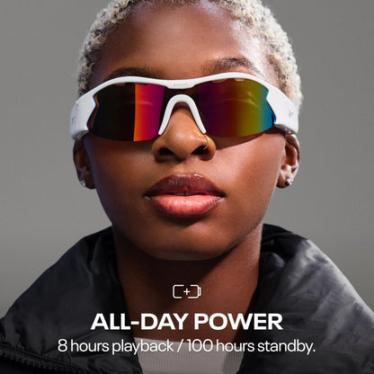 Reebok Smart Audio Sunglasses, HiFi Bluetooth Sport Glasses with UV Protection, Polarized Lenses, Unisex - Powered by Lucyd
