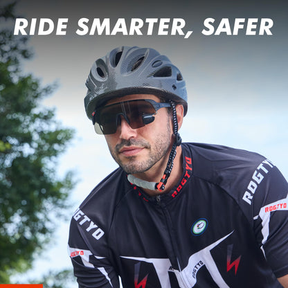 TriEye Cycling Glasses with Rear-view Mirror - Sports Sunglasses for Men & Women - UV-400 Protection