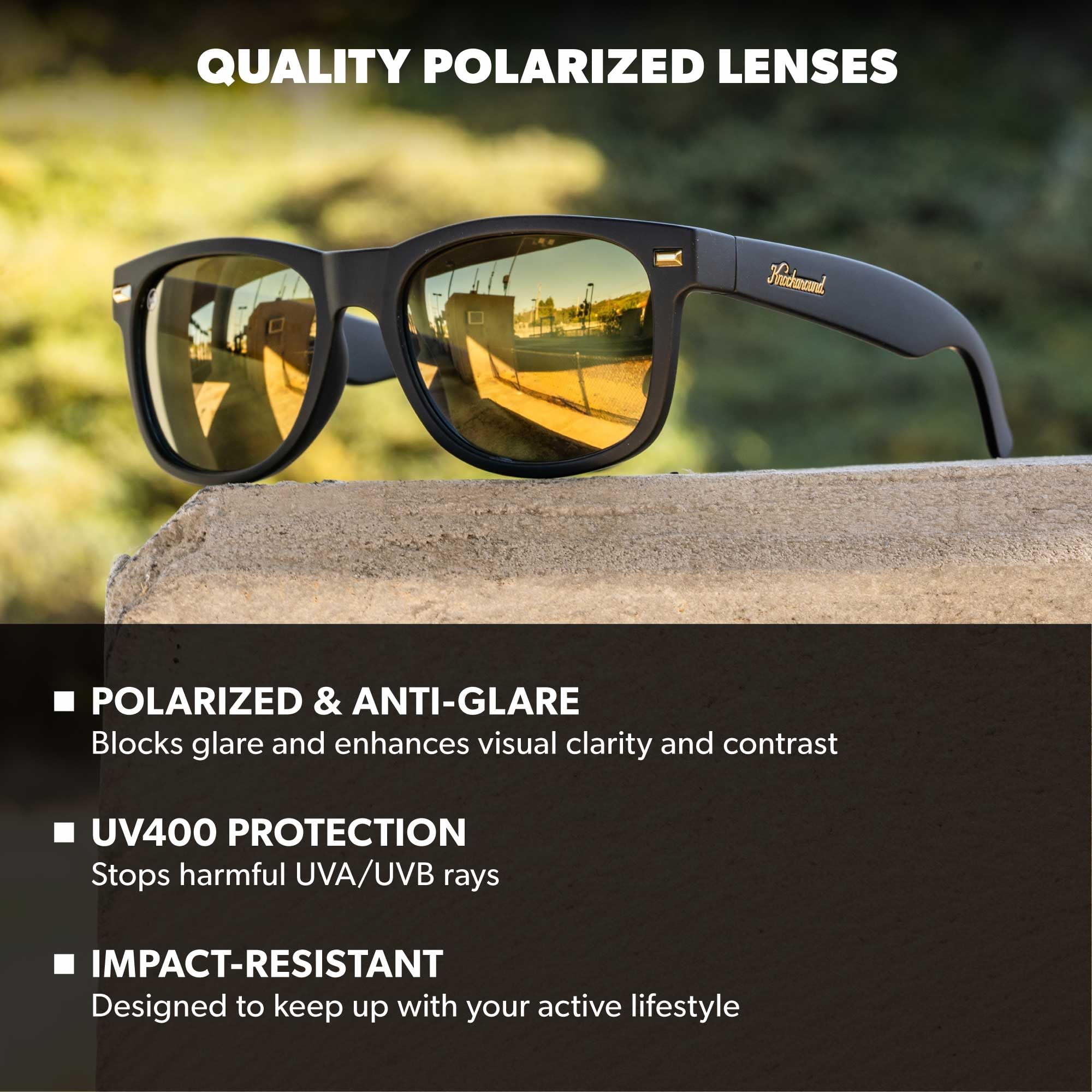 Knockaround Fort Knocks Polarized Sunglasses for Men & Women - UV400 Protection