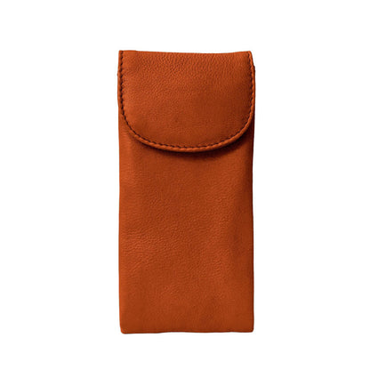 ili New York Double Flap Leather Eyeglass Case, Soft 2-in-1 Dual Glasses Pouch for Sunglasses and Reading Glasses